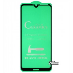 Защитное оргстекло для Huawei Y7 (2019), Y7 Pro (2019), Ceramica, с фаской, черное