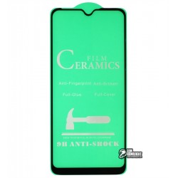 Защитное оргстекло для Xiaomi Mi A3, Ceramica, с фаской, черное