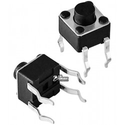 Кнопка тактовая 6 x 6 x 6 мм, 4pin
