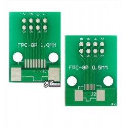 Макетная плата переходник FPC8P 0.5mm 1.0mm на PLD/PBD 2.54mm