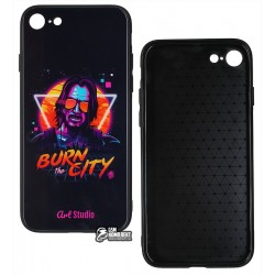 Чехол для iPhone 7/8/SE 2, ArtStudio Case CyberPunk Series (HQ Glass+TPU), burn city