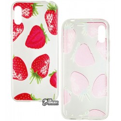 Чехол для Huawei Y6 (2019), силиконовый, клубничка