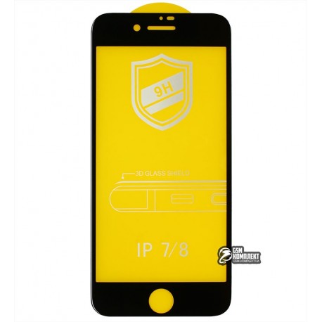 Закаленное защитное стекло для iPhone 7, iPhone 8, 0,26 мм 9H, 4D ARC, черное