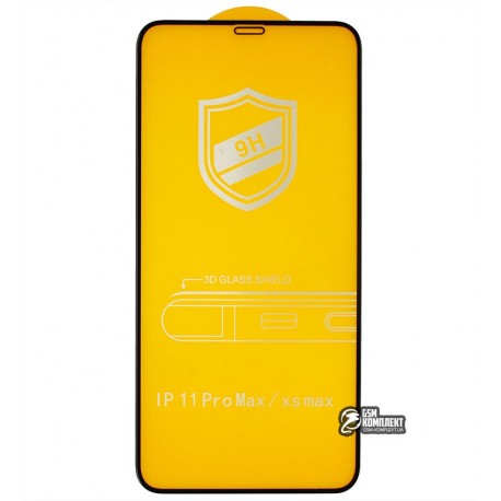 Закаленное защитное стекло для iPhone Xs Max, iPhone 11 Pro, 3D, 4D ARC, черное
