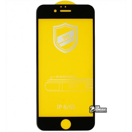 Закаленное защитное стекло для iPhone 6, iPhone 6s, 0,26 мм 9H, 4D ARC, черное