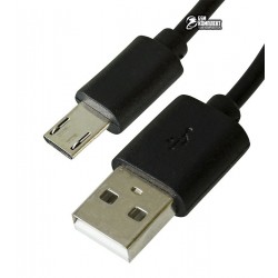 Кабель Micro-USB - USB, CA101-Ultra, длинный штекер 1A, 1 метр, черный
