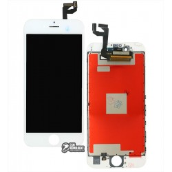 Дисплей iPhone 6S, белый, с сенсорным экраном, с рамкой, AAA, Tianma, с пластиками камеры и датчика приближения Дисплей iPhone 6S, белый, с сенсорным экраном, с рамкой, AAA, Tianma, с пластиками камеры и датчика приближения