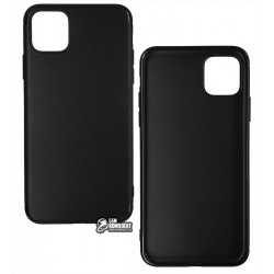 Чехол для Apple iPhone 11 Pro Max, Joy (Black matt), матовый силикон, черный
