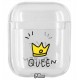 Чехол для Apple AirPods, прозрачный пластик, queen