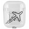 Чохол для Apple AirPods, прозорий пластик, літак