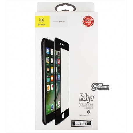 Защитное стекло для Iphone 7/8, Baseus All-screen Arc-surface 0.3mm, черное