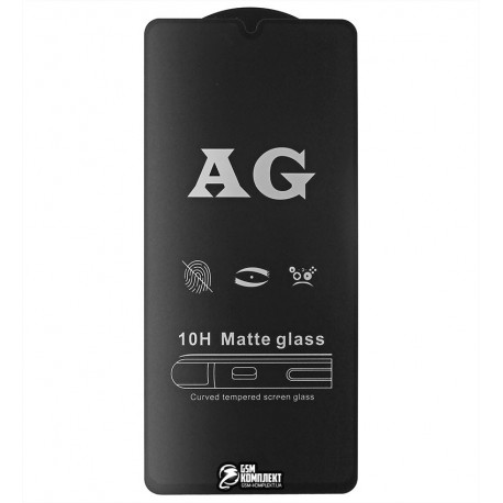 Закаленное защитное стекло для Samsung A415 Galaxy A41 2020, 0,26 мм 9H, 2.5D, Full Glue, матовое, черное