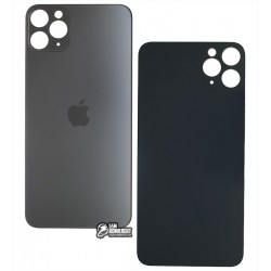 Задняя панель корпуса для iPhone 11 Pro Max, тёмно-серая, нужно снимать стекло камеры Задняя панель корпуса для iPhone 11 Pro Max, тёмно-серая, нужно снимать стекло камеры