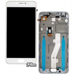 Дисплей для Meizu M3 Note, белый, с сенсорным экраном (дисплейный модуль), 30 pin, с рамкой, original (PRC), L681H