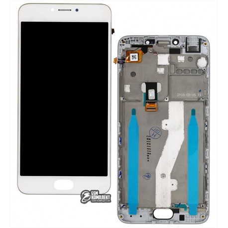 Дисплей для Meizu M3 Note, белый, с сенсорным экраном (дисплейный модуль), 30 pin, с рамкой, original (PRC), L681H