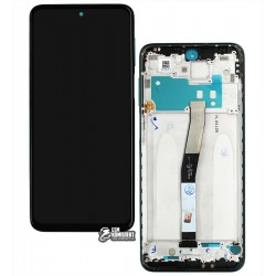 Дисплей Xiaomi Redmi Note 9S, Redmi Note 9 Pro, Redmi Note 9 Pro Max чорний, з сенсорним екраном (дисплейний модуль), c зеленою рамкою, Original (PRC)