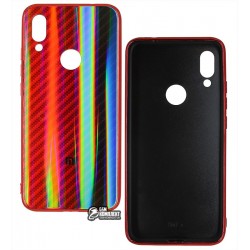 Чехол для Xiaomi Redmi 7, Carbon Gradient Hologram, стекло-силикон