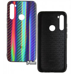 Чехол для Xiaomi Redmi Note 8, Carbon Gradient Hologram, стекло-силикон
