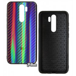 Чехол для Xiaomi Redmi Note 8 Pro, Carbon Gradient Hologram, стекло-силикон