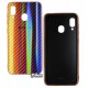 Чехол для Samsung A20 (A205F)/A30 (A305F), Carbon Gradient Hologram, стекло-силикон