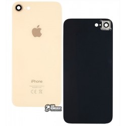 Задняя панель корпуса для iPhone 8, золотистая, со стеклом камеры