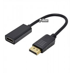 Переходник, штекер Display Port - гнездо HDMI, кабель 0.2м, белый