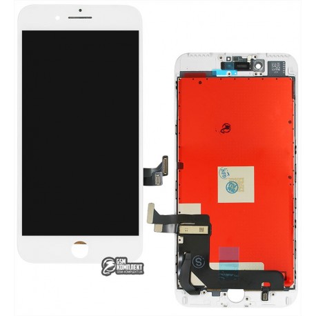 Дисплей iPhone 7 Plus, белый, с сенсорным экраном, с рамкой, AAA, Tianma, с пластиками камеры и датчика приближения