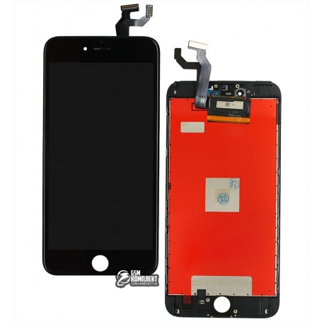 Дисплей iPhone 6S Plus, черный, с сенсорным экраном, с рамкой, AAA, Tianma, с пластиками камеры и датчика приближения