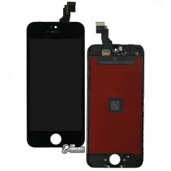 Дисплей iPhone 5C, черный, с сенсорным экраном, с рамкой, AAA, Tianma, с пластиками камеры и датчика приближения Дисплей iPhone 5C, черный, с сенсорным экраном, с рамкой, AAA, Tianma, с пластиками камеры и датчика приближения