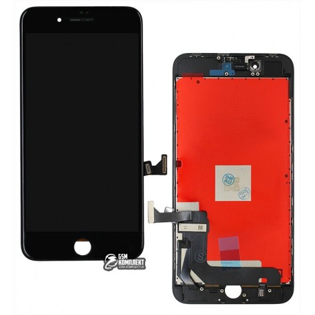 Дисплей iPhone 8 Plus, черный, с сенсорным экраном, с рамкой, AAA, Tianma, с пластиками камеры и датчика приближения