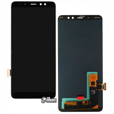 Дисплей Samsung A730 Galaxy A8+ (2018), черный, с сенсорным экраном (дисплейный модуль), (OLED), High Copy