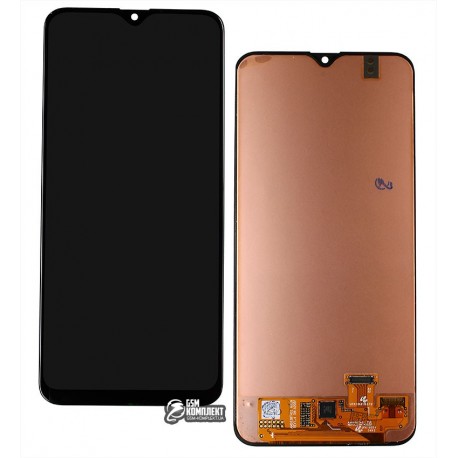 Дисплей для Samsung A205 Galaxy A20, черный, с сенсорным экраном, оригинал (переклеено стекло)