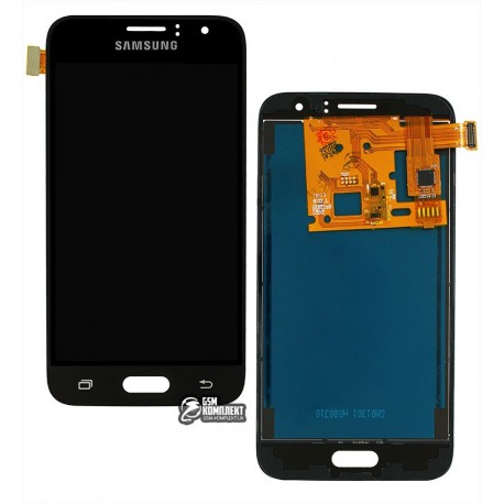 Дисплей Samsung J120 Galaxy J1 (2016), черный, с сенсорным экраном (дисплейный модуль), с регулировкой яркости, (TFT), Сopy
