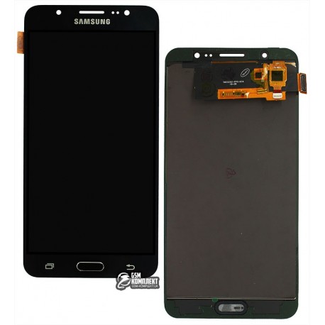 Дисплей Samsung J710 Galaxy J7 (2016), черный, с сенсорным экраном (дисплейный модуль), с регулировкой яркости, (TFT), Сopy
