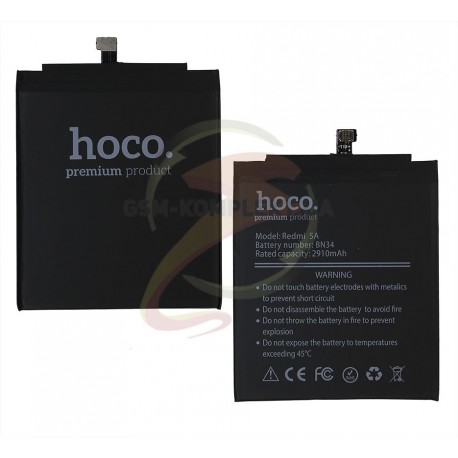 Аккумулятор Hoco BN34 для Xiaomi Redmi 5A, Li-Polymer, 3,85 B, 3000 мАч
