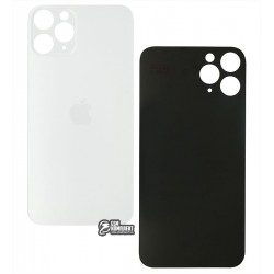 Задняя панель корпуса для iPhone 11 Pro, серебристая, не нужно снимать стекло камеры, small hole Задняя панель корпуса для iPhone 11 Pro, серебристая, не нужно снимать стекло камеры, small hole