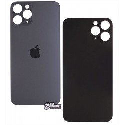 Задняя панель корпуса для iPhone 11 Pro, тёмно-серая, нужно снимать стекло камеры Задняя панель корпуса для iPhone 11 Pro, тёмно-серая, нужно снимать стекло камеры