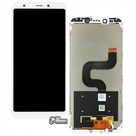 Дисплей Xiaomi Mi 6X, Mi A2, белый, с сенсорным экраном (дисплейный модуль), с рамкой, Original (PRC)