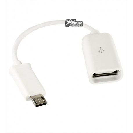 Кабель Micro-USB - USB, OTG, Toto TKZ-01, переходник, белый