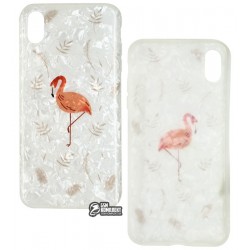 Чехол для Apple iPhone Xs Max, Blood of Jelly Cute case, силиконовый, flamingo white