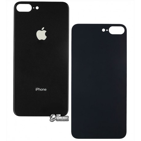 Задняя панель корпуса iPhone 8 Plus, черная, не нужно снимать стекло камеры, big hole