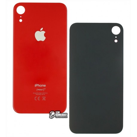 Задняя панель корпуса для iPhone XR, красная, не нужно снимать стекло камеры, big hole