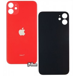 Задняя панель корпуса для iPhone 11, красная, не нужно снимать стекло камеры, big hole