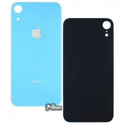 Задняя панель корпуса iPhone XR, голубая, не нужно снимать стекло камеры, big hole Задняя панель корпуса iPhone XR, голубая, не нужно снимать стекло камеры, big hole