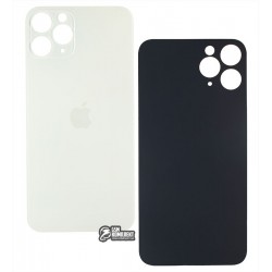 Задняя панель корпуса для iPhone 11 Pro, серебристая, не нужно снимать стекло камеры, big hole Задняя панель корпуса для iPhone 11 Pro, серебристая, не нужно снимать стекло камеры, big hole