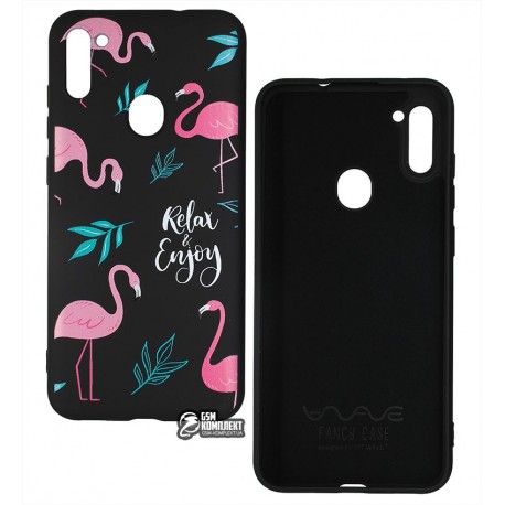Чехол для Samsung A115/M115 Galaxy A11/M11 (2020), WAVE Fance, софттач силикон, flamingo Чехол для Samsung A115/M115 Galaxy A11/M11 (2020), WAVE Fance, софттач силикон, flamingo