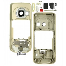 Середня частина корпусу для Nokia N73, золотиста, пуста