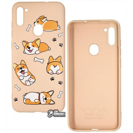 Чехол для Samsung A115/M115 Galaxy A11/M11 (2020), WAVE Fance, софттач силикон, corgi Чехол для Samsung A115/M115 Galaxy A11/M11 (2020), WAVE Fance, софттач силикон, corgi