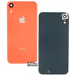 Задняя панель корпуса для iPhone XR, коралловая (оранжевая), со стеклом камеры Задняя панель корпуса для iPhone XR, коралловая (оранжевая), со стеклом камеры
