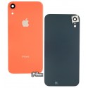 Задняя панель корпуса для iPhone XR, коралловая (оранжевая), со стеклом камеры